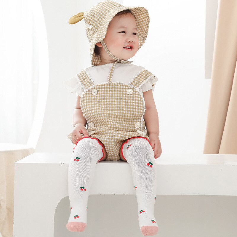 0-3Y Baby Meisjes Cherry Cartoon Knie Hoge Lange Zachte Ruche Sokken Peuter Kid Katoenen Kous Voor Pasgeboren Kinderen Baby Kleding