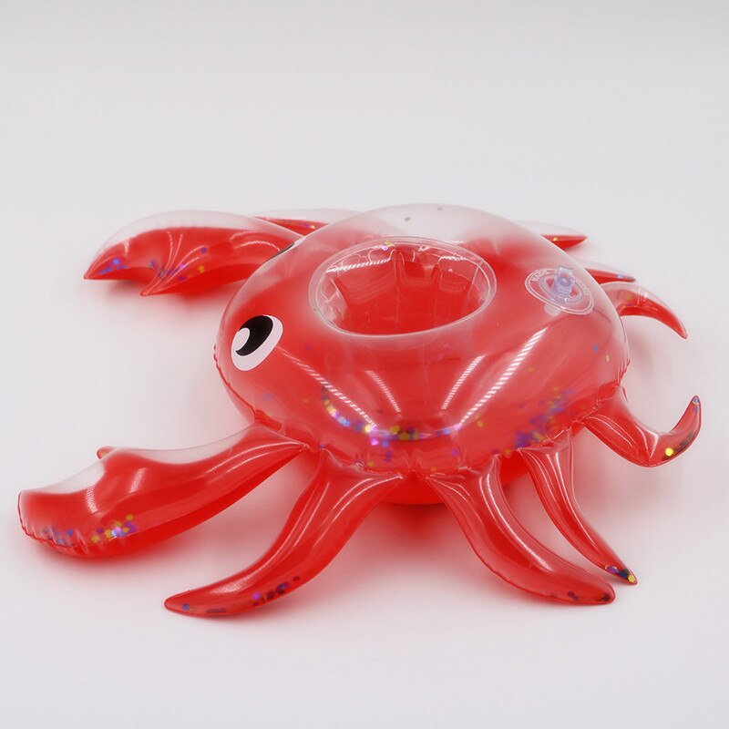 Inflatable Cup Holder Swimming Pool Float Drink Float Transparent crab Pool Float Swimming Ring Party Toys Beach Bar Accessories