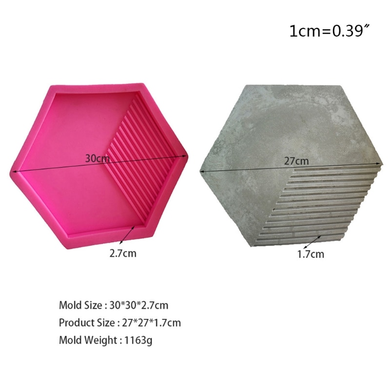 Hexagon Geometric Concrete Tray Wall Tile Brick Silicone Mold Background Decoration DIY Cement Plaster Mould