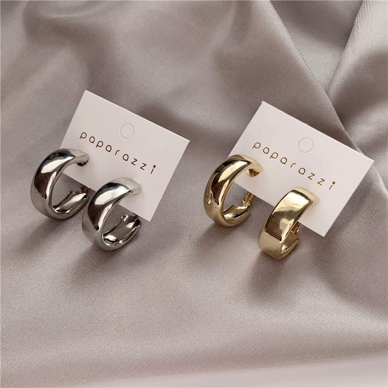 Trendy Minimalistische Goud Zilver Kleur Metalen Hoepel Oorbellen Voor Vrouwen Geometrische Verklaring Grote Cirkel Oorbellen Wedding Party Sieraden
