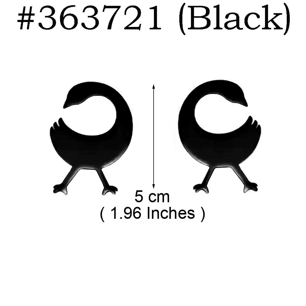 5cm/4cm/2cm African Ancient Cultural Symbol Big Stud Earrings Stainless Steel Dwennimen Sankofa Gye Ethnic Jewelry #363721: Black Gun Plated