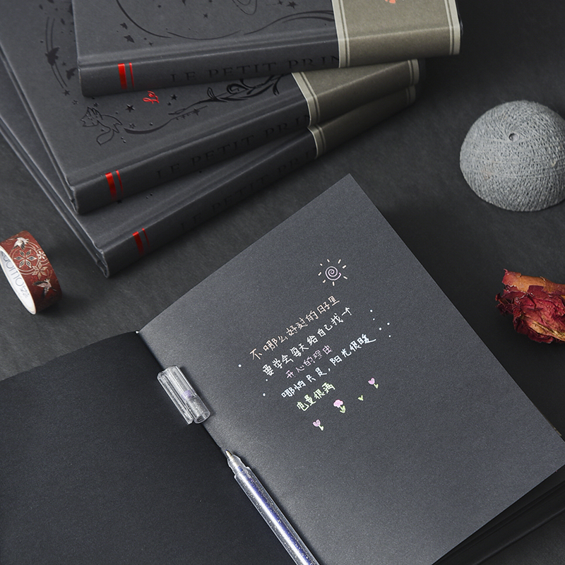 Hard Cover Black Card Journal Plain Notebook