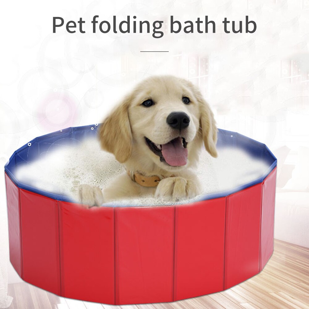 Hund kæledyr bad pool strand badekar udendørs indendørs sammenklappelig swimmingpool badekar vask kar foldbart og bærbart til hunde katte børn