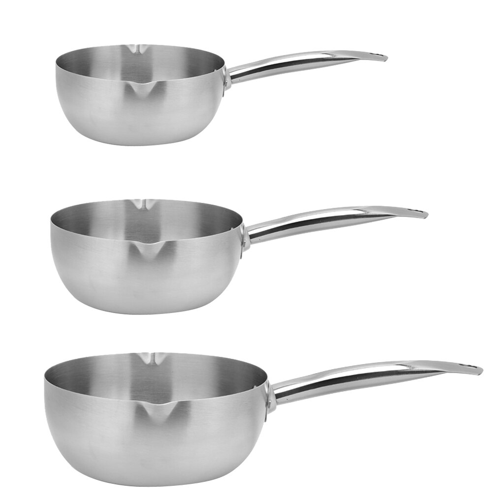 Diameter 18cm/20cm/22cm Nonstick Stainless Steel Saucepan Gravy Mixture Milk Pan with Handle Home Cooking Kitchenware