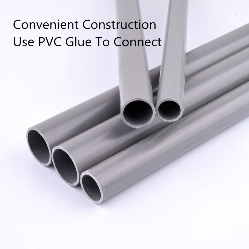 Ut diamter 20-63mm grå pvc rörlängd 50cm jordbruk trädgård bevattning akvarium akvarium vattenrör vvs rördelar
