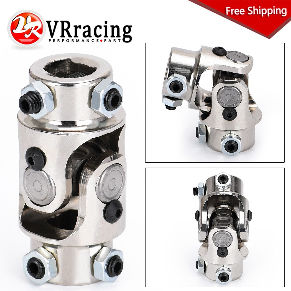 1piece 3/4 X 3/4&quot; DD Chrome Double Steering Shaft Joint Universal U Joint Coupler Mustang II Power Rack