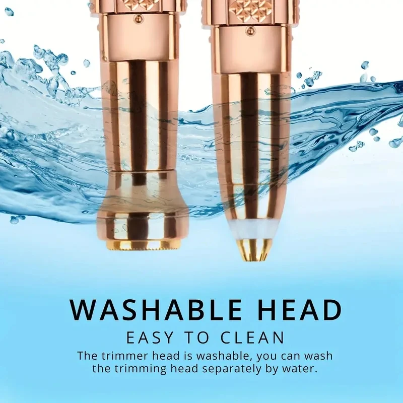 Rechargeable 2-in-1 Eyebrow Razor and Hair Shaver with LED Light Painlessly Remove Peach Fuzz Facial Hair Eyebrows Lips Trimmer