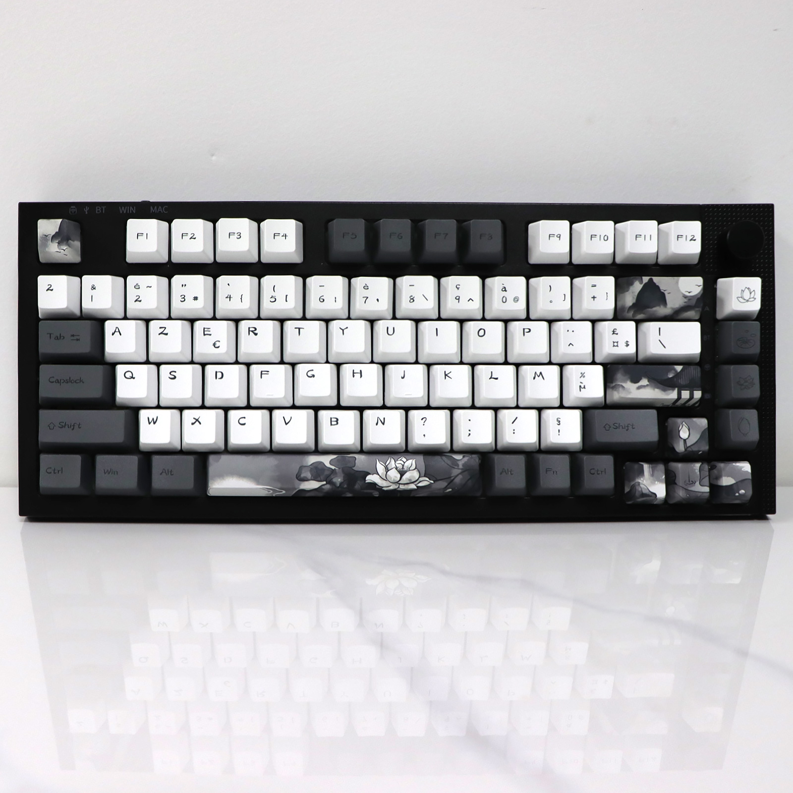 GMK-KEY Tinte Lotusblumen Tastenkappe Farbsublimation Tastenkappen für MX-Schalter dz60 RK61 Anne gk61 DZ60 GK64 68 980 108 ISO-Tastenkappe