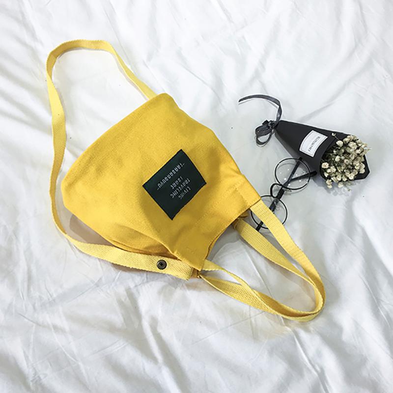 Women Canvas Messenger Bag Mini Single Shoulder Bag Crossbody Women Chlidren School Bag Female Shopping Travel bags: yellow