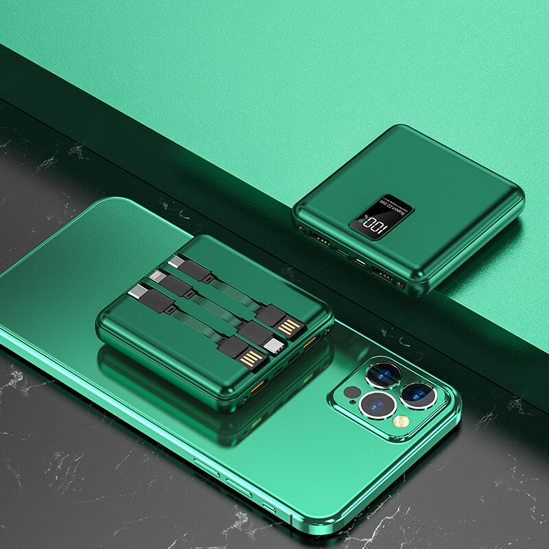 20000 mah mini-powerbank 22.5w schnellladefunktion, inklusive usb-typ-c-kabel, kompatibel mit iphone, huawei, samsung und xiaomi.: Grün
