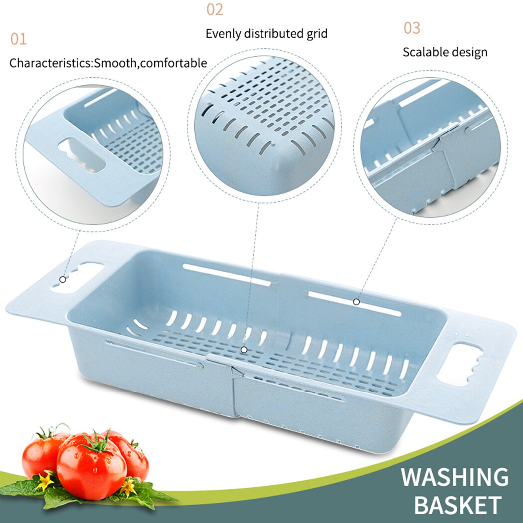 Colador plegable de cocina para frutas y verduras, escurridor, cesta de plástico para lavar, escurridor de alimentos
