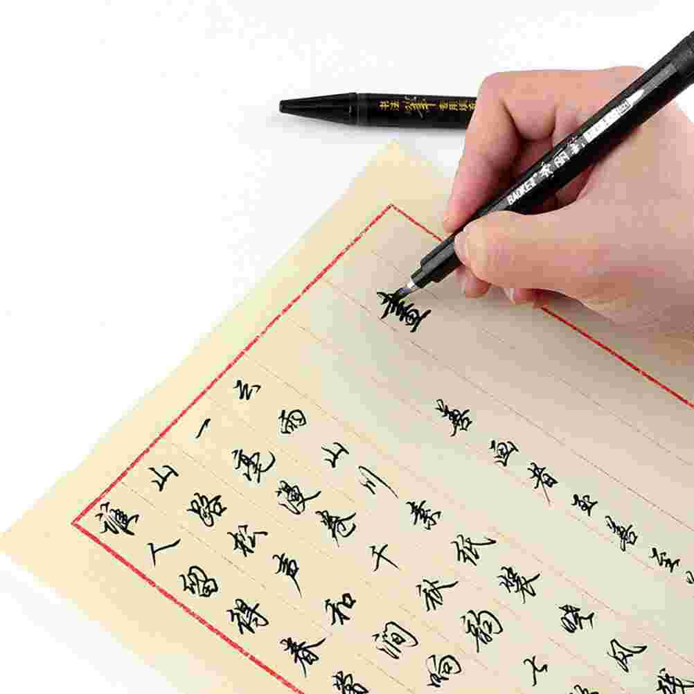 3 Sets Van Schrijven Beoefenen Pennen Studenten Borstel Pen Kalligrafie Pennen (Zwart)