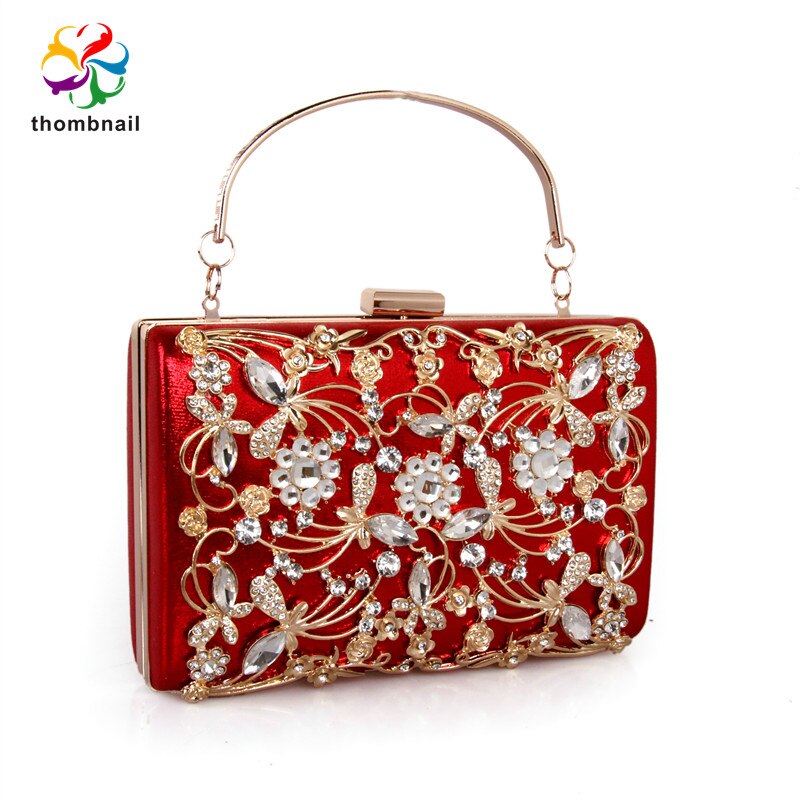 Lustige Tasche Frauen Kristall Diamant Kupplung Abend Taschen Damen Cocktail Party Geldbörsen Handtaschen Hochzeit Luxus Tasche: rot