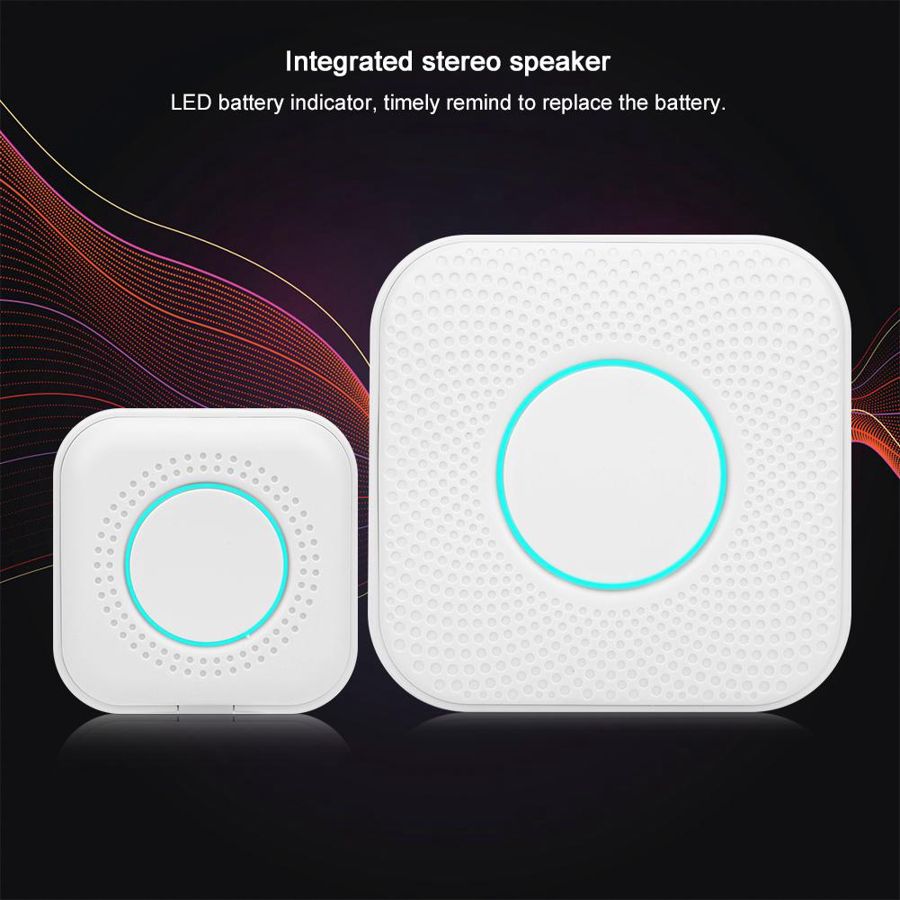 Wireless Smart Music Doorbell Home Door Chime Long Distance Remote EU Plug 110-240V Remote Doorbell