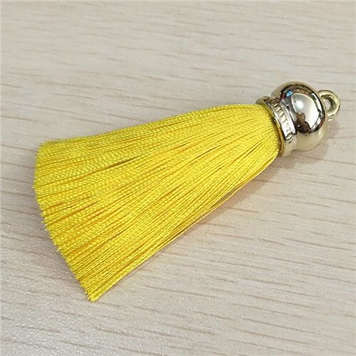 1 Uds. Pendientes borlas de seda colgantes para manualidades, tapas de extremo de plata, cepillo de borlas para DIY, accesorios para fabricación de joyas: 6