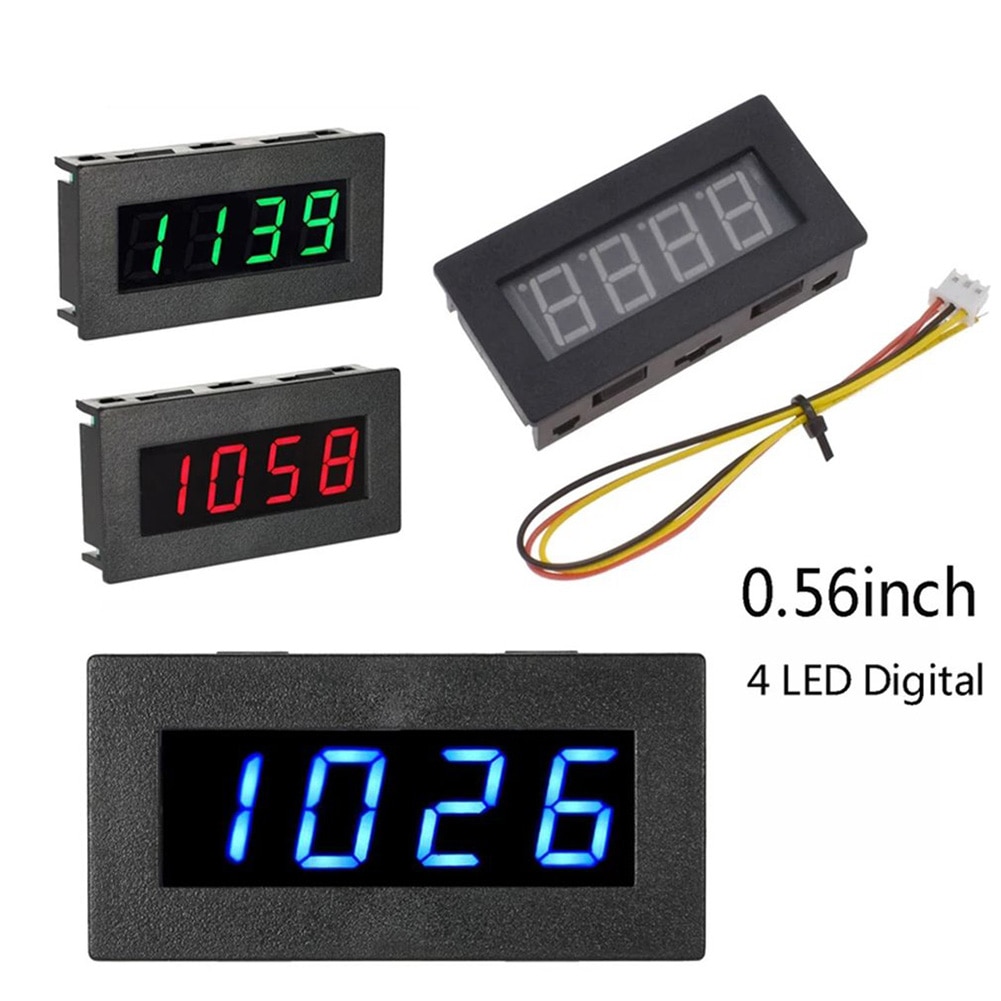 LED 5-9999RPM Frequency Tachometer 8-15V 4 Digital RPM Speed Meter for Car Motor Speed Measurement Instrument