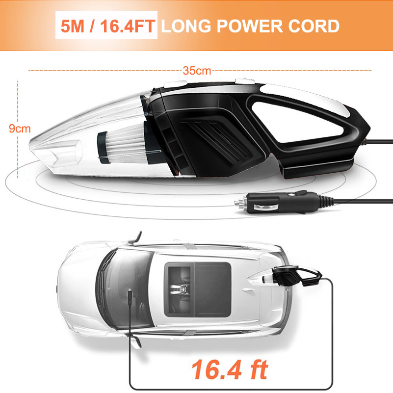 GRIKEY Power Suction Car Vacuum Cleaner Auto Handheld Vaccum Cleaner Car Vaccum Cleaner For CAR 5000Pa Dry Wet auto stofzuiger
