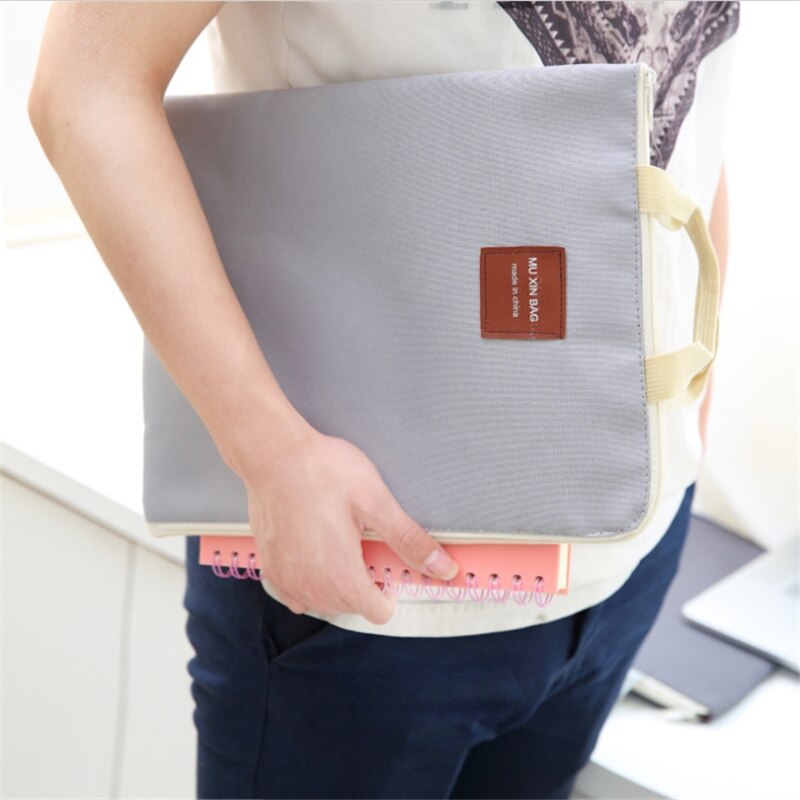 Canvas documententas aktetas laptoptas  a4 dossiertas draagbare ipad pakket rits multifunctionele tas