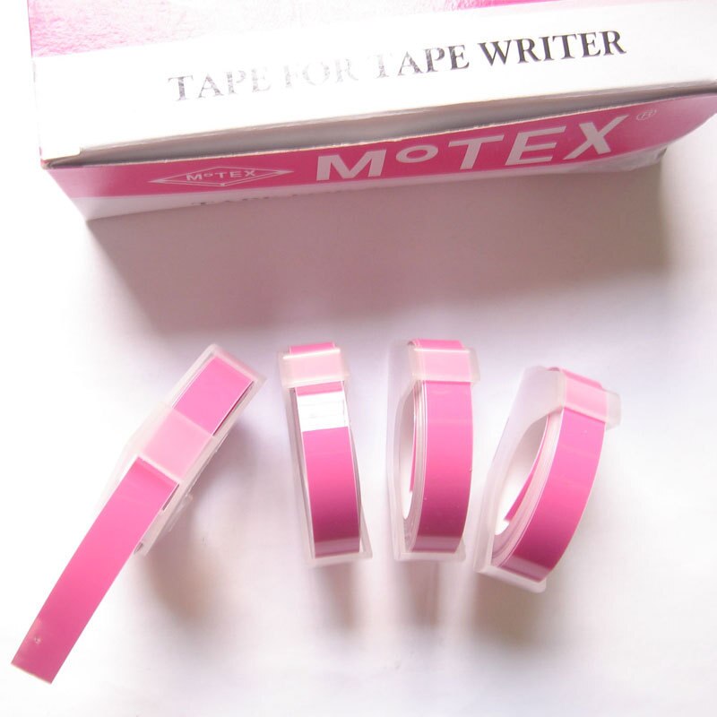 5 STKS roze kleur PVC hard Tape zelfklevend 9mm DIY handgemaakte accessoires, masking label tape vinyl scrapbooking