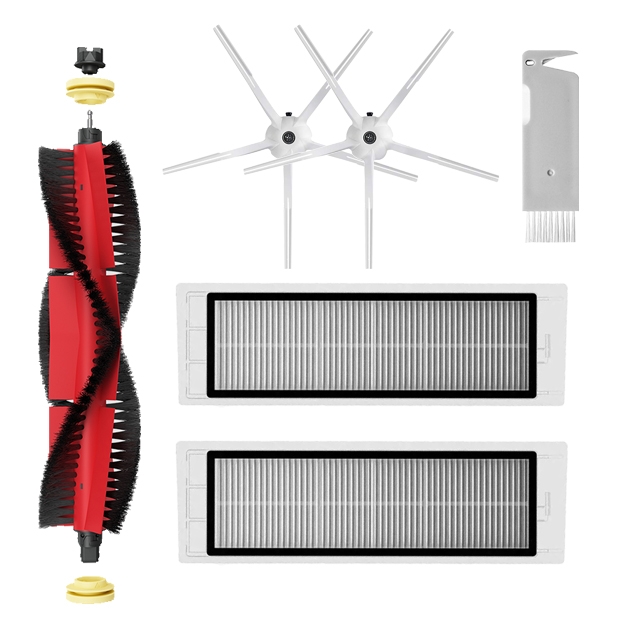 For XiaoMi Roborock s5 Max s6 MaxV s6 Pure Vacuum Spare Parts Water Tank Dust Box HEPA Filter Main Brush Mop Cloth Side Brush: Dark Grey