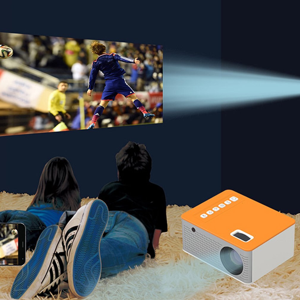 Uc28d mini draagbare en handige thuis mobiele telefoon projector handleiding oranje 1.8 inch lcd-scherm led projector
