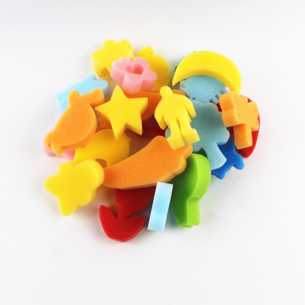 24Stck freundlicher Malerei Schwamm DIY Malerei Werkzeug Bunte Sortierte Schwamm freundlicher DIY Malerei Kunst Handwerk Bildung Spielzeug