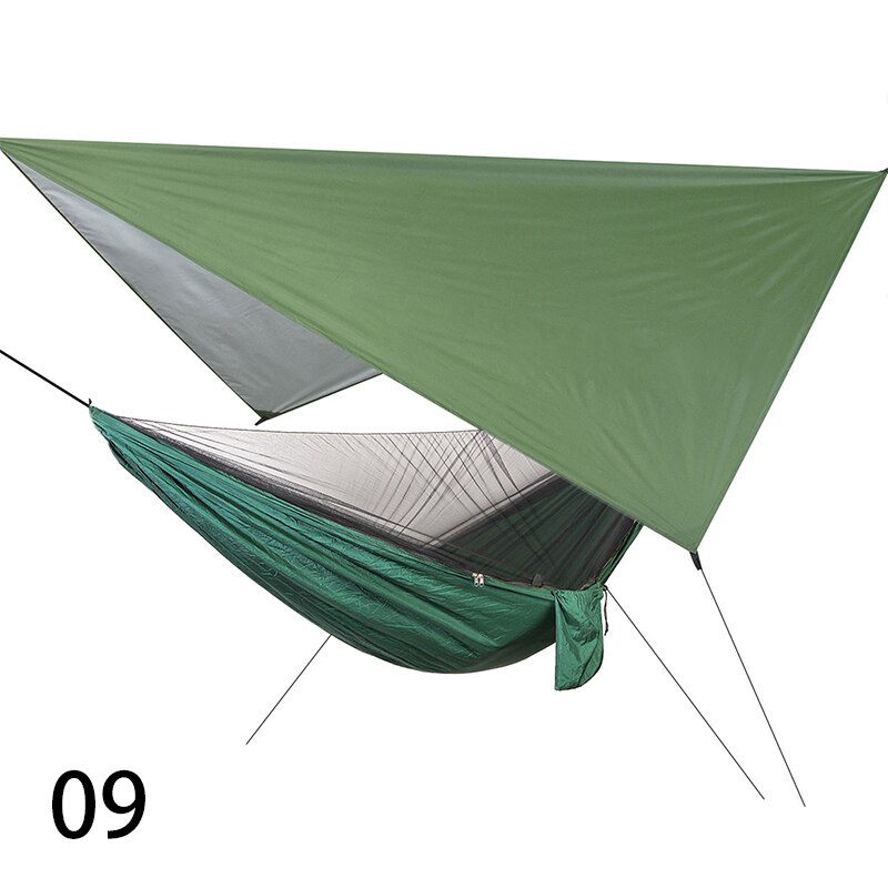 1pcs outdoor camping nylon parachute cloth automatic quick-opening mosquito net hammock canopy set sky tent S7B0983: 9