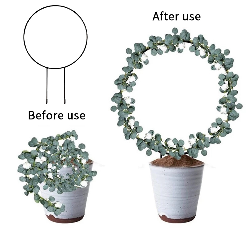 Stativ til 1pc haveplanter, rundt klatrestativ til vinranker, hjerteformet espalier til blomsterplanter, haveindretning