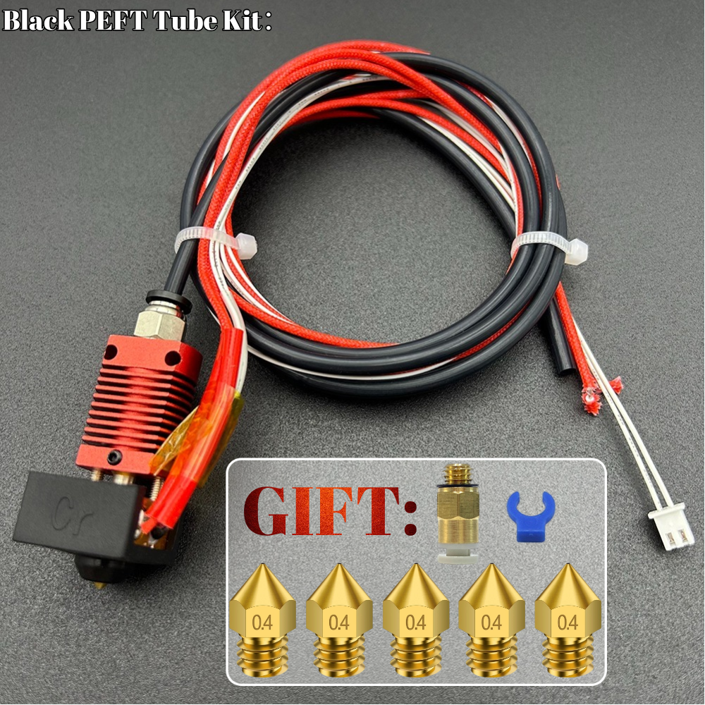 Ender-3/Ender-V2/CR10 Hotend kit MK8 J-Head 0.4mm Nozzle With Heater Thermistor For Ender-3/V2/ CR10 3D Printer parts DIY KIT: 2.2mm / black