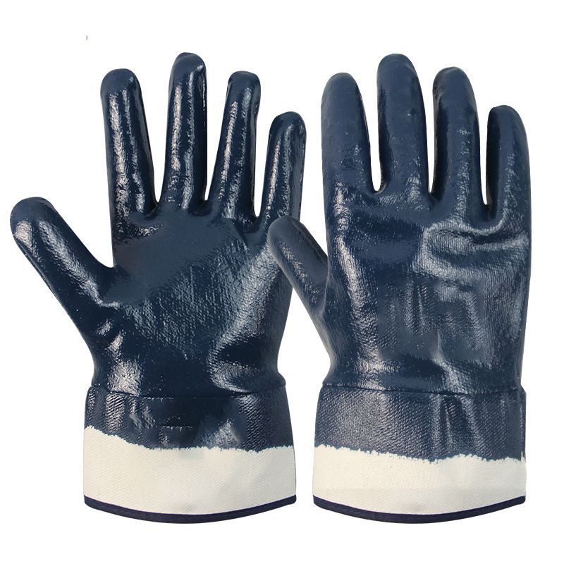 Veiligheid Gebreide Flanel Nitril Handschoenen Nuttig Heavy duty Volledige Dubbele Vliegtuig Olie En Alkali Olie Machines Gas Handschoenen: No. 10