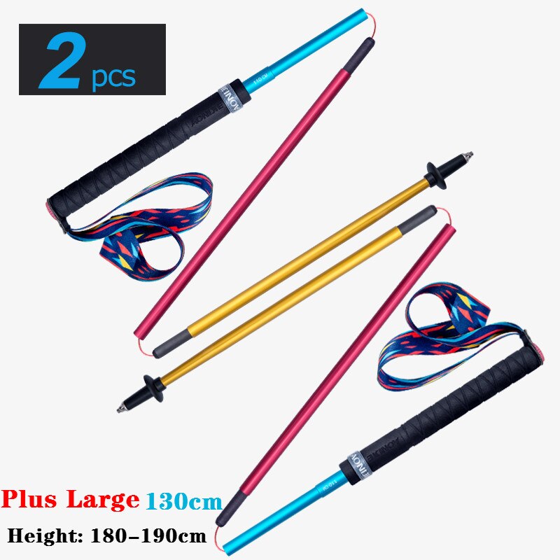 AONIJIE E4201 Z-Pole Folding Ultralight Quick Lock Trekking Poles Hiking Pole Race Running Walking Stick Carbon Fiber 2PCS: Rainbow 2 pcs 130cm