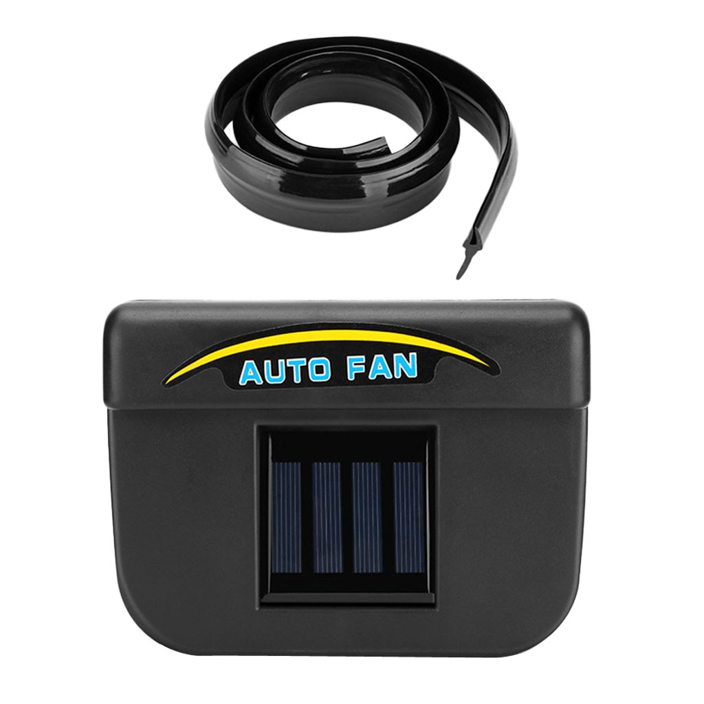 Portable Solar Power Car Window Auto Air Vent Cooling Fan Cooler Kit W/Strip