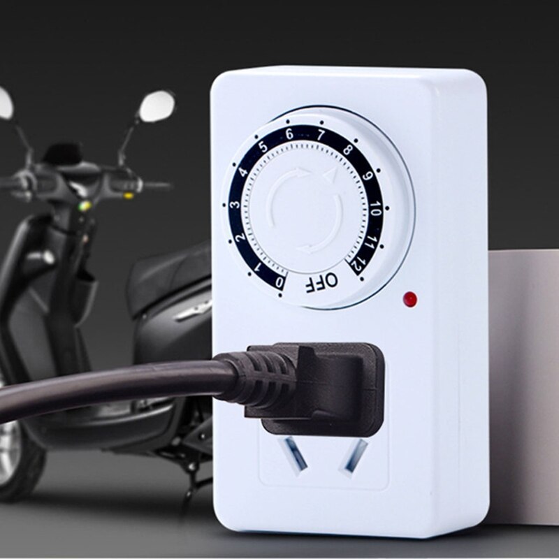 12/24 Hour Segment Timer Switch Energy Saver Plug Standard Size Hour Plug-in Timer Socket Set Programmable Time Control