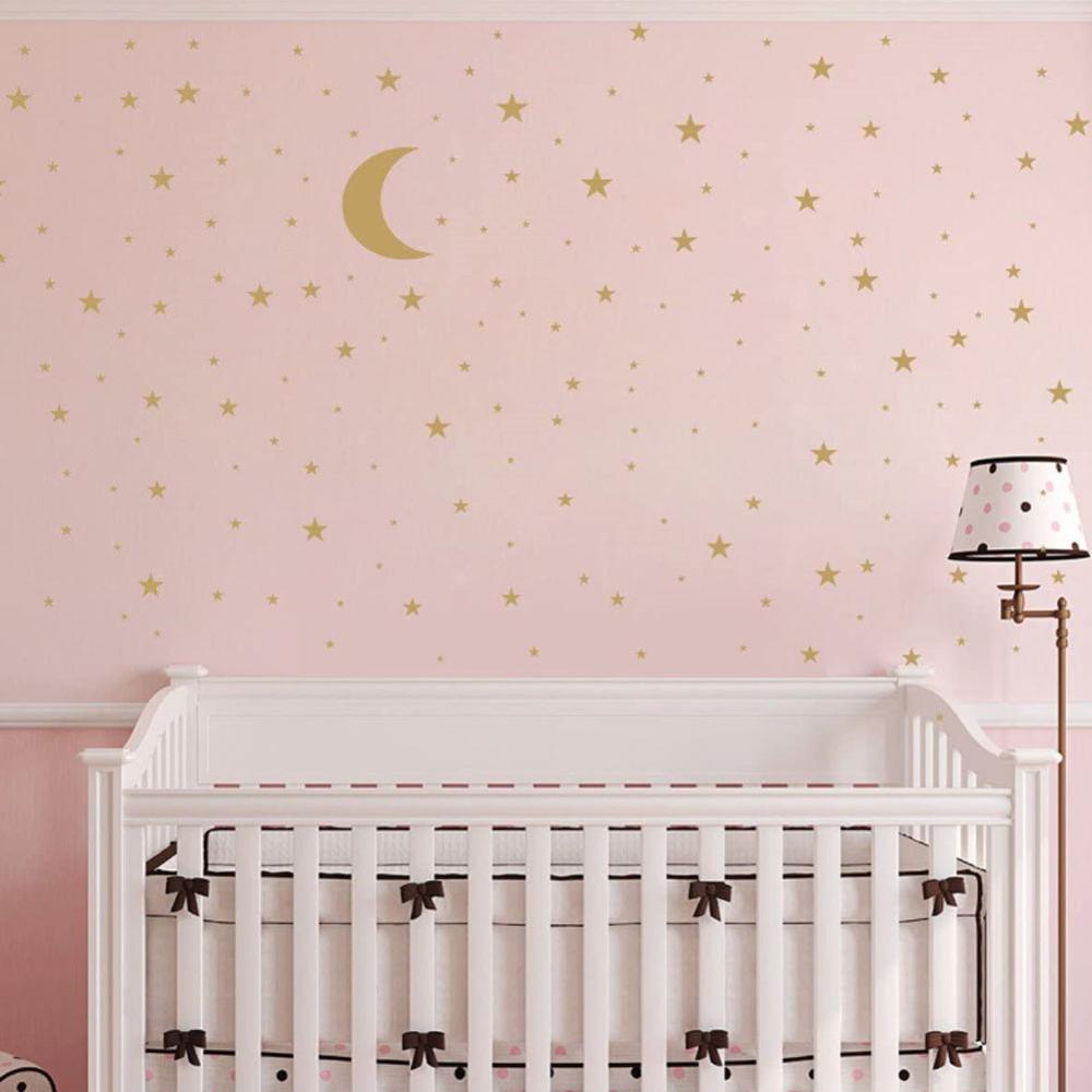 Stjerne måne kombination væg klistermærke til børn baby værelser soveværelse baggrund hjem dekoration tapet diy decals børnehave klistermærker