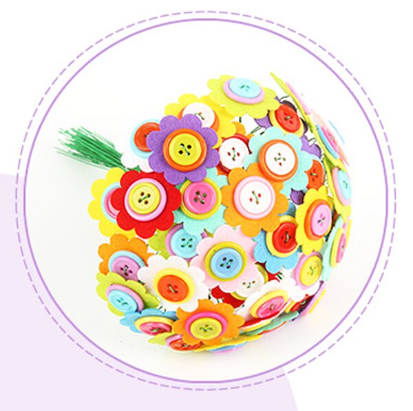 DIY Felt Toy Button Flower Craft Kits Kindergarten Kids Toys Children Educational Handmade Room Decoration GYH: TaiYangHua