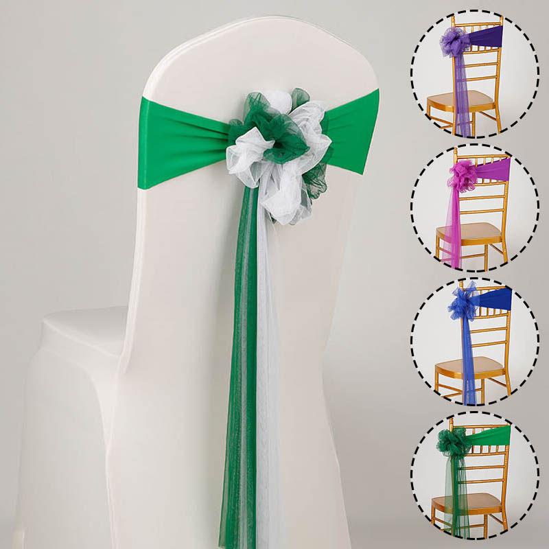 Bandas de satén para silla de boda, cintas para sillas de , cubierta de nudo para silla de decoración, lazo para silla de banquete, color dorado y rosa, novedad