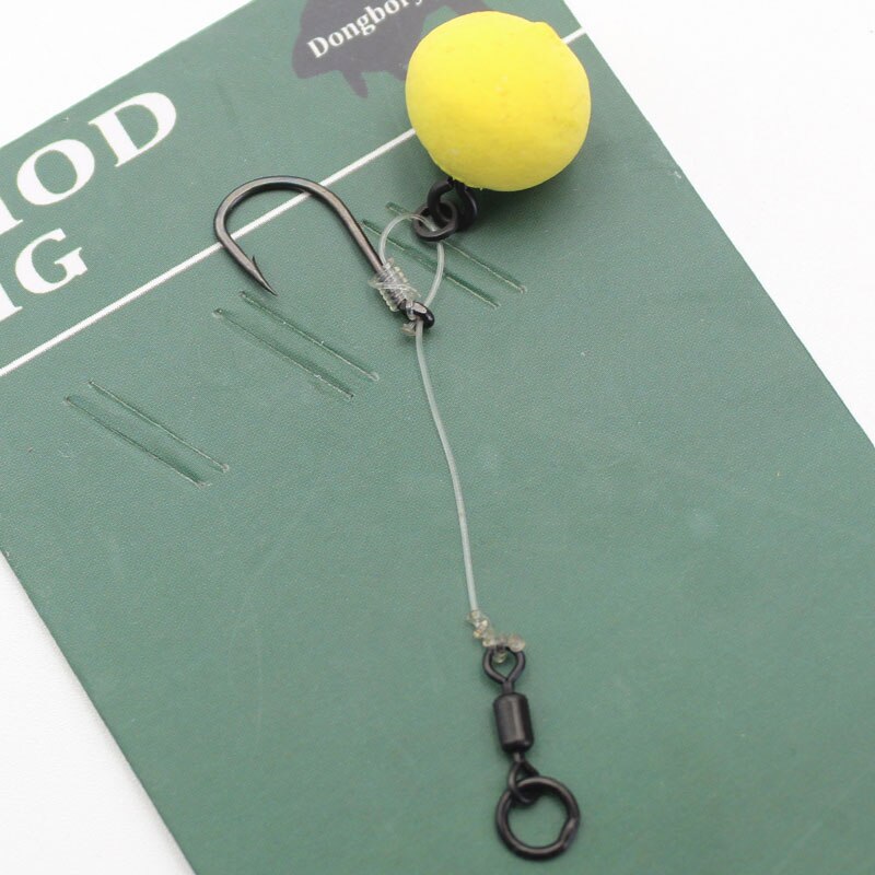 1 pakke karper fiskeriudstyr med filament 18lb fiskesnøre / boilies skrue lille rig / fiskekrog 6/8/10 pop up chod rigs
