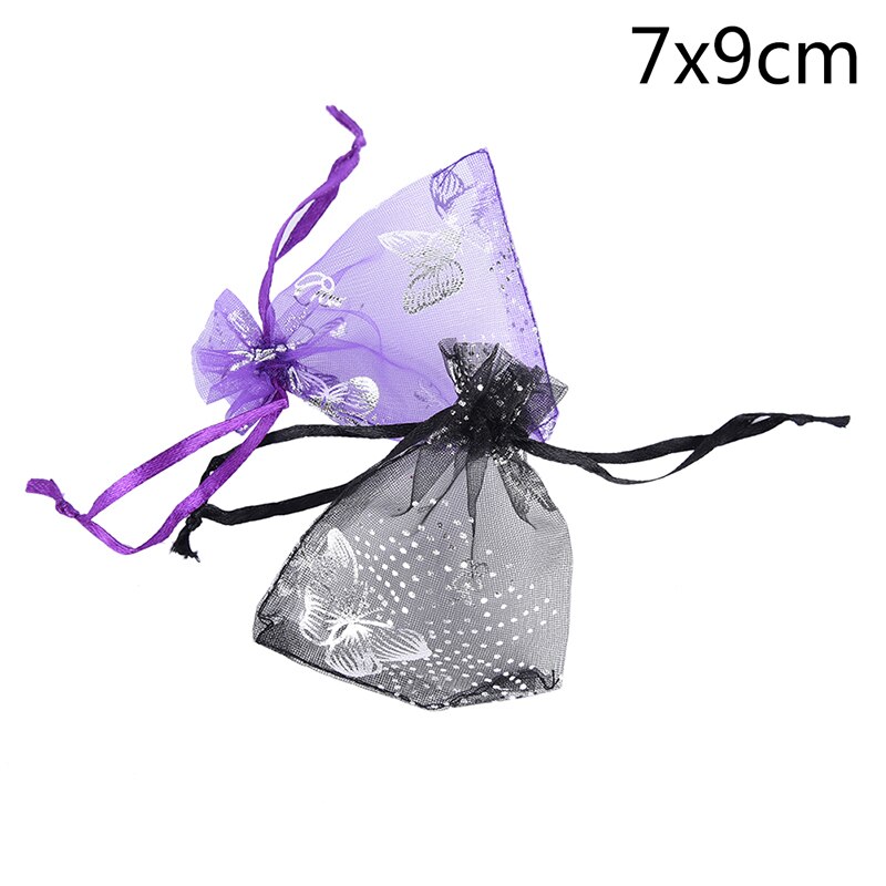 10Pcs Sieraden Pouch Bags Bruiloft Gunsten Organza Zakjes Decoratie Willekeurige: 7cm by 9cm