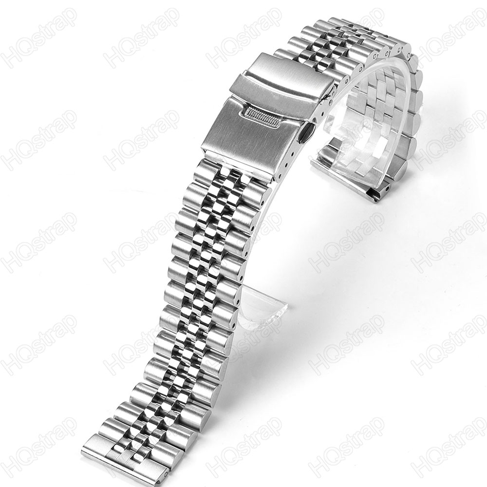 Correa de acero inoxidable de extremo recto para Jubilee SKX007/009, correa de reloj de Metal de 18mm, 19mm, 20mm, 21mm, 22mm, 23mm y 24mm: 19mm