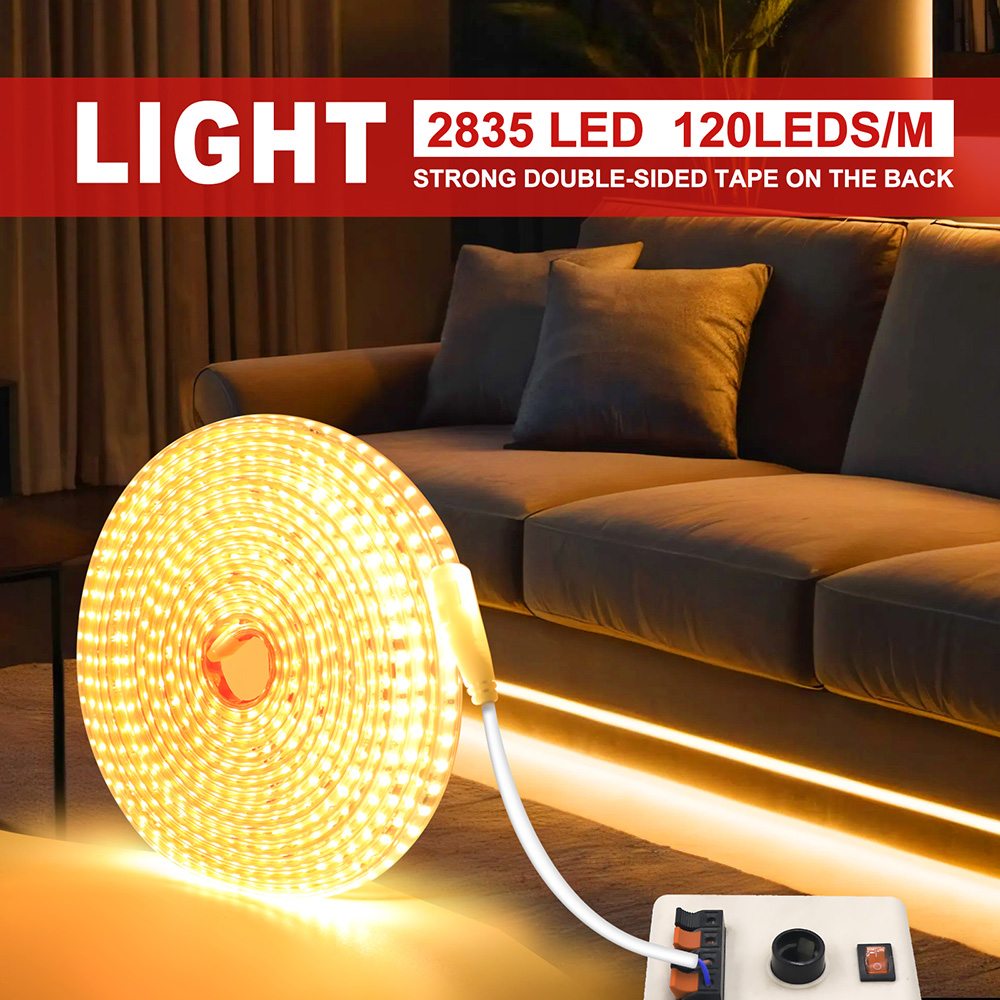 Ac 2835 led-strimler 220v 230v 0.5m 1m 2m 5m 10m 20m 30m høj lysstyrke 120 led fleksibel led-diode klæbebånd vandtæt