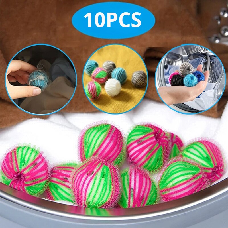 10pcs Magical Hair Removal Laundry Ball Clothes Personal Care Hair Ball Washing Machine Cleaning Ball Grabs Fuzz Hair Grab