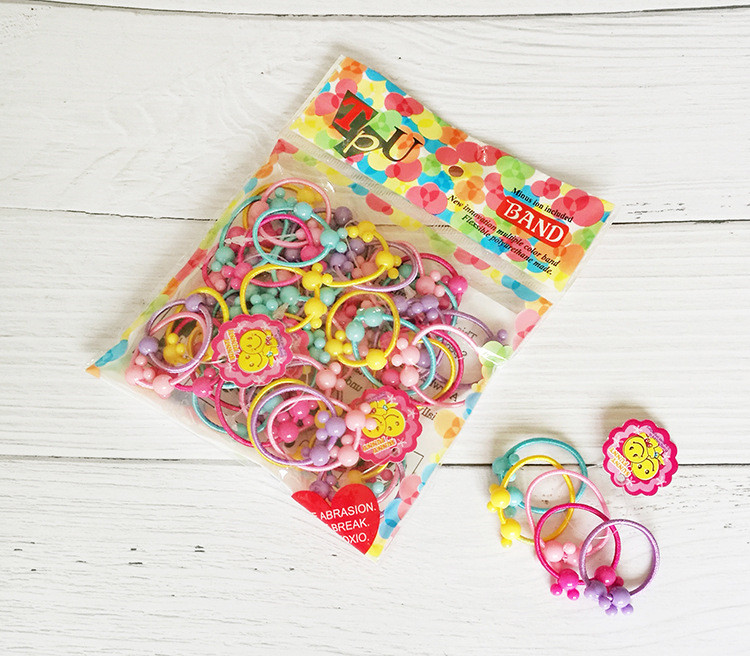 Koreaanse versie 50 Stuks Kleurrijke Kind Kids Haar Houders Leuke Rubber Haarband Elastieken Accessoires Meisje Charms Tie Gum