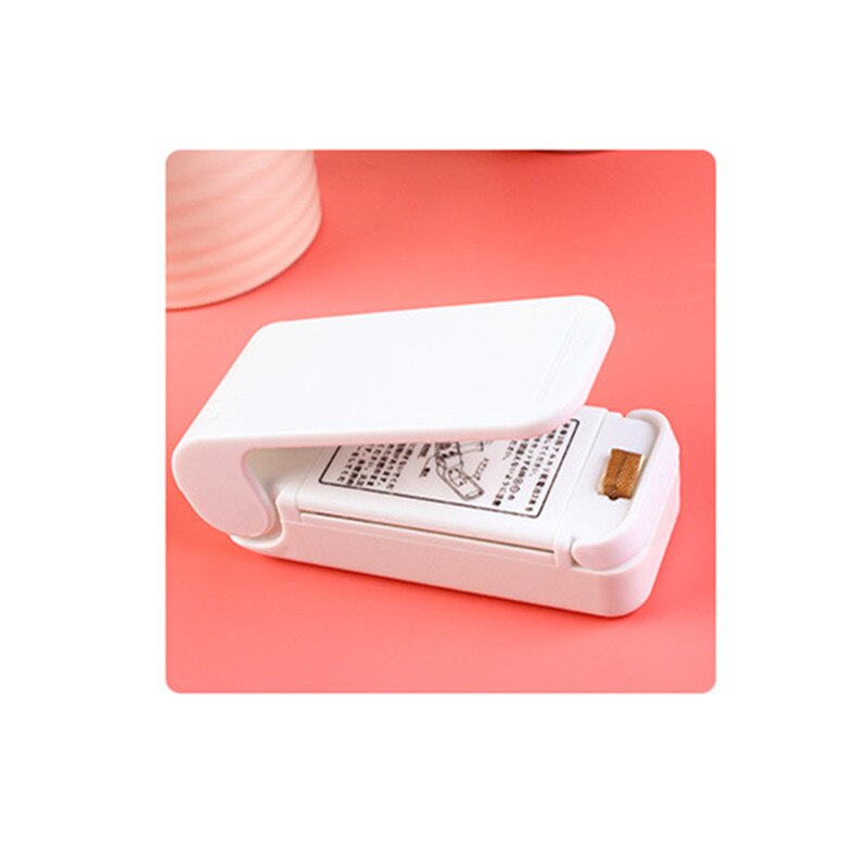 Draagbare mini warmtesealer impulssealer seal verpakking plastic zak impulssealer seal verpakking plastic zak werkgereedschap: Wit