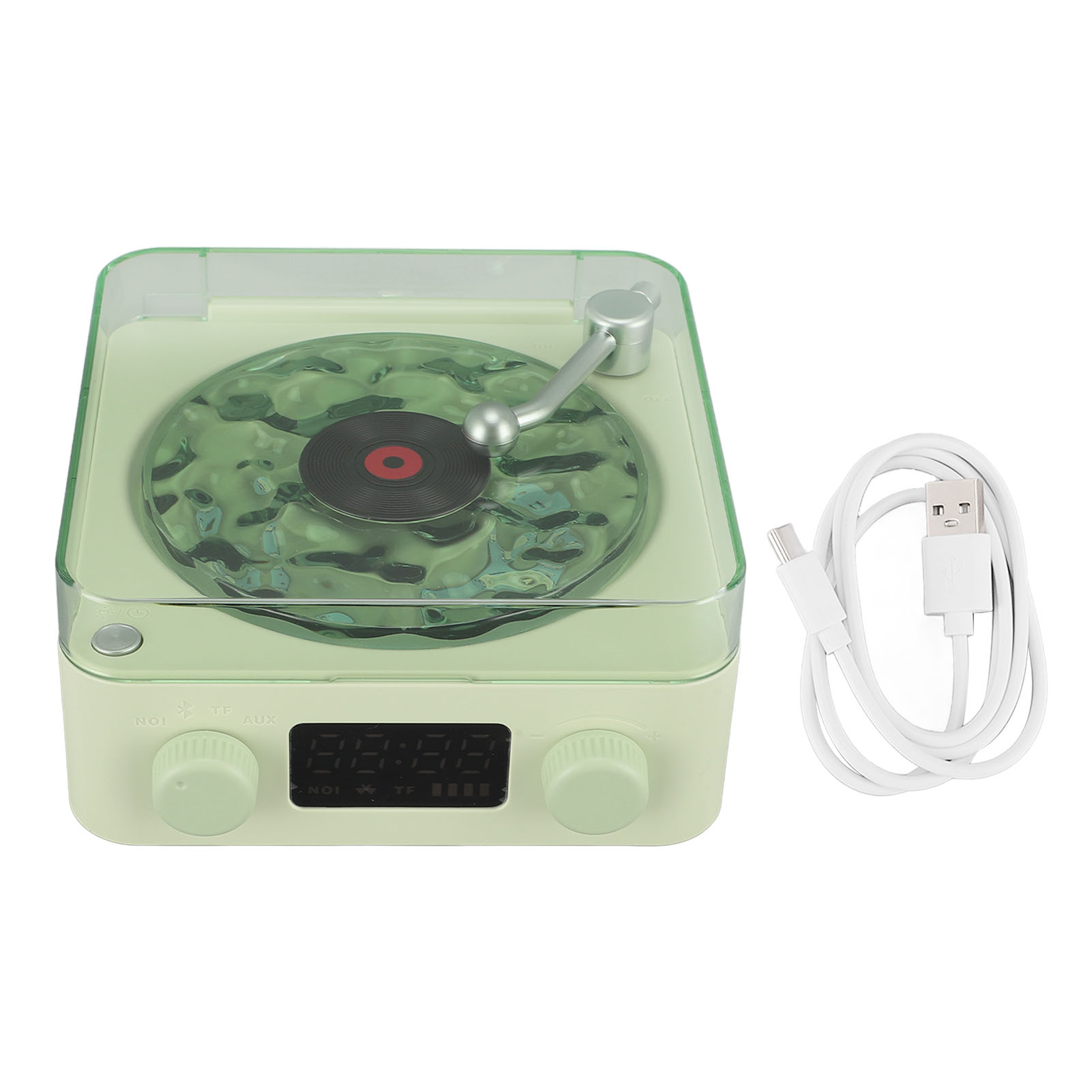 Platenspeler Speaker 3 In 1 Draagbare Bluetooth Speaker Oplaadbare Stereo Geluid Multifunctioneel Stijlvol Voor Woonkamer: Army Green