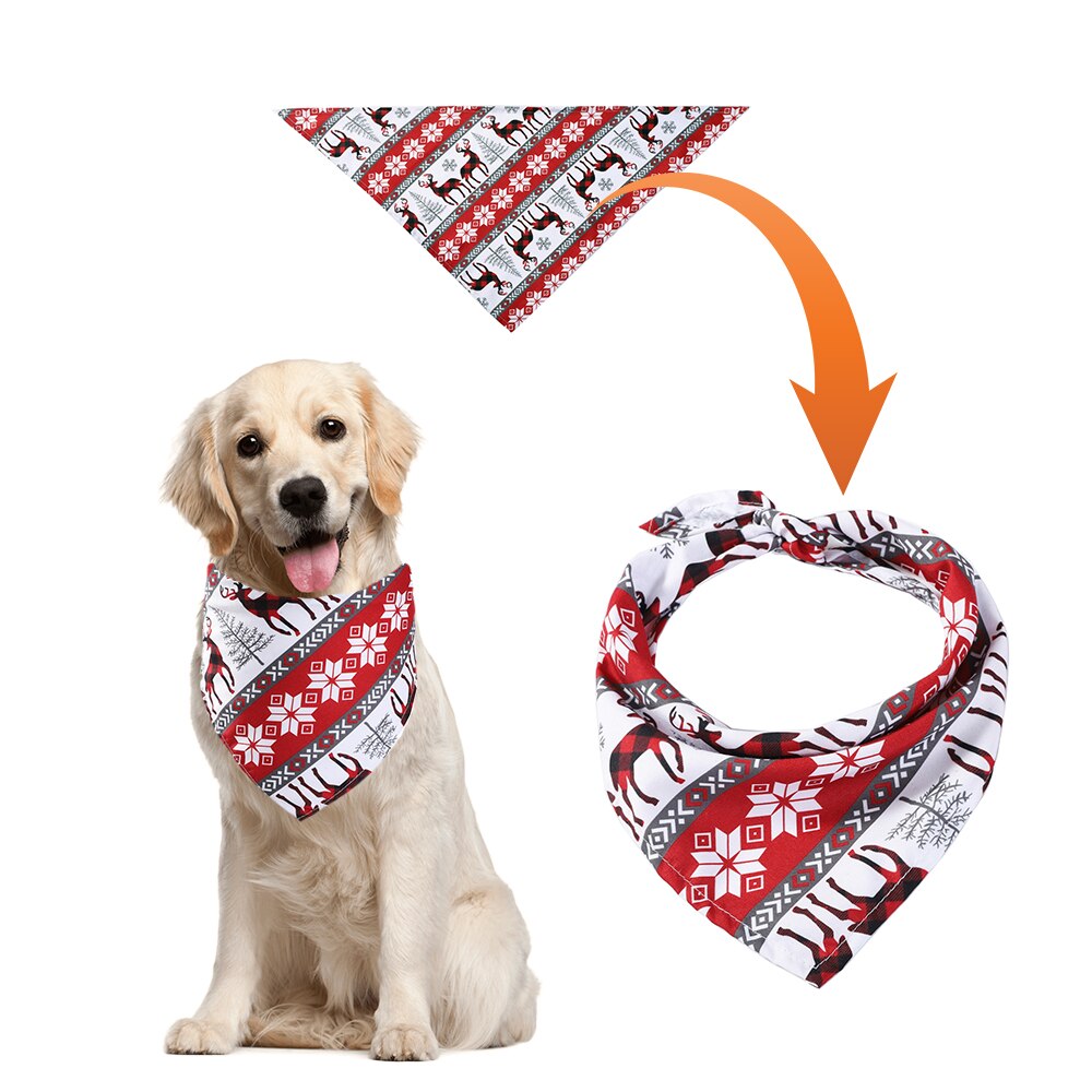 Kerst Hond Speeksel Handdoeken Halsband Kat Verstelbare Driehoek Bib Sjaal Kraag Met Patroon Puppy Accessoires