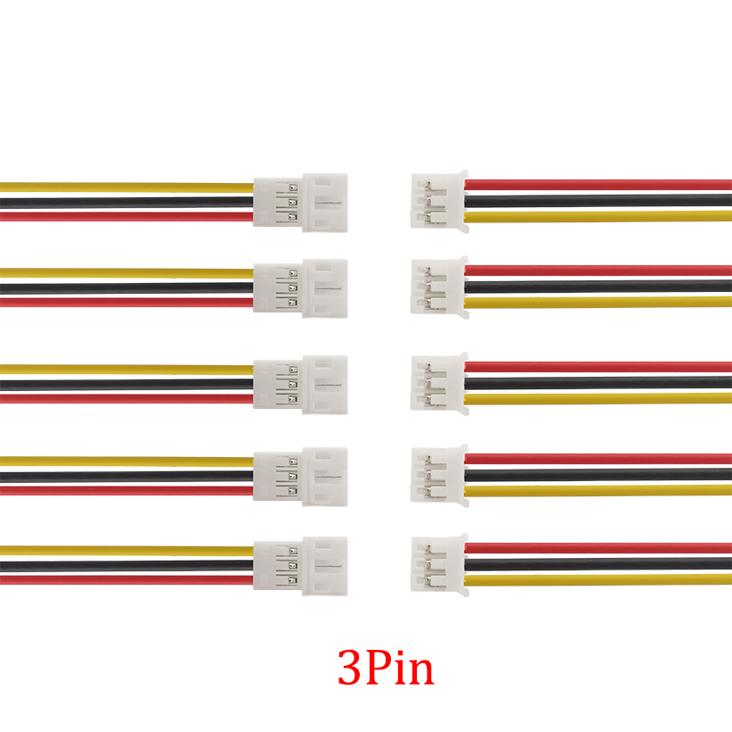 2/5/10Pair 26AWG Micro JST PH2.0mm 2-6 Pin Male Plug Female Jack Wire Connector 20CM JST PH 2.0 Electrical Wire Cable Connector: 3Pin / 5Pairs