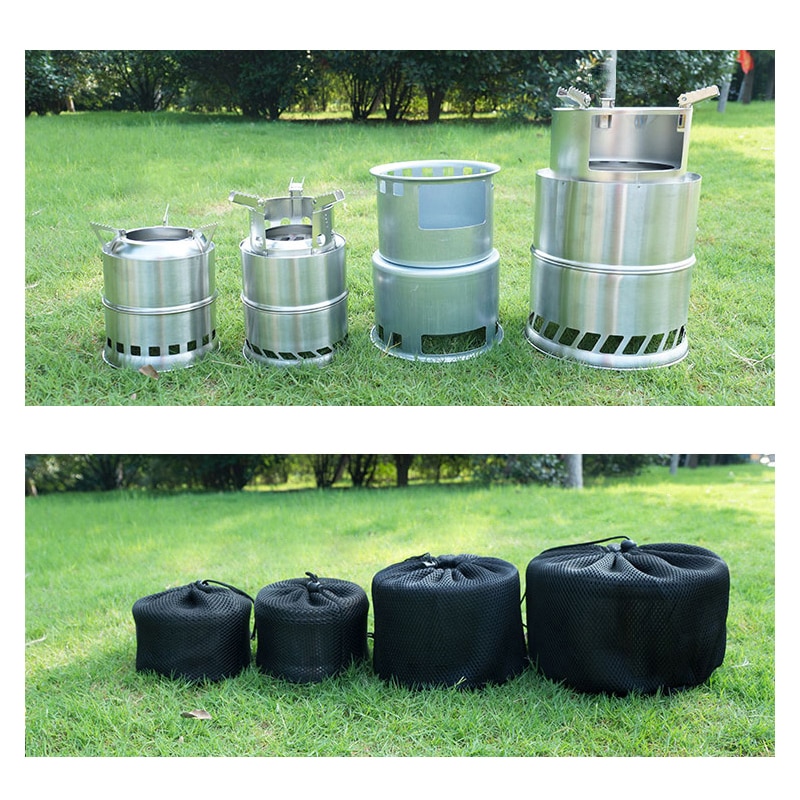 1 Uds hornillo ligero de Camping estufa de leña plegable a prueba de viento para Picnic barbacoa Camping YS-BUY