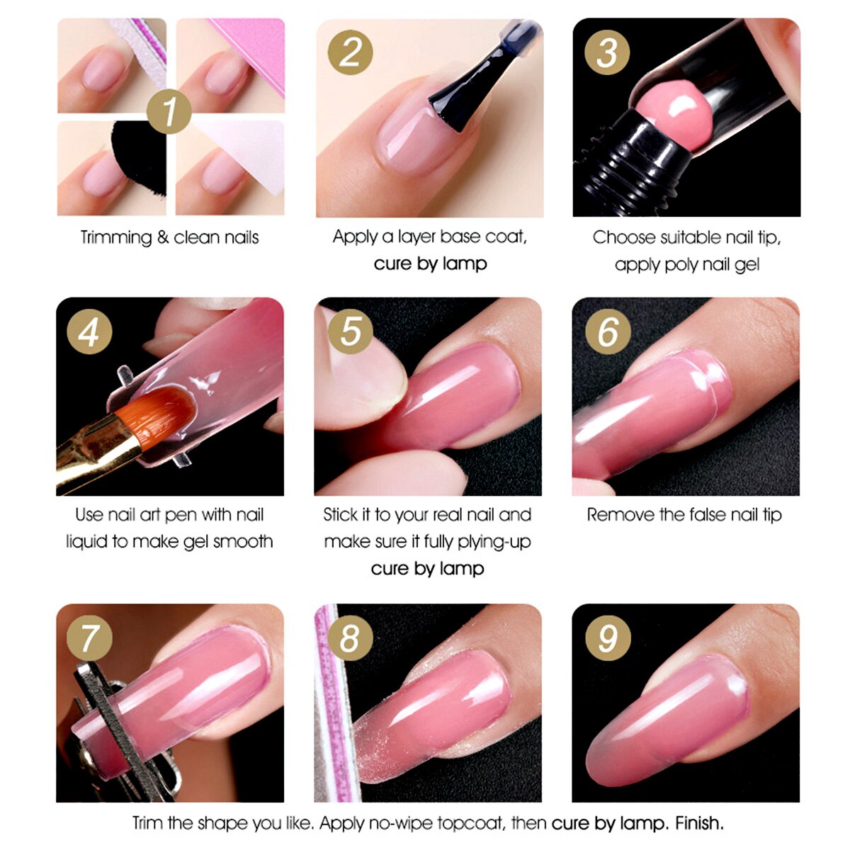 Monja 9 Kleuren 15Ml Nail Art Uv Gel Nagel Quick Building Acryl Nagellak Gel Diy Coating Schilderij manicure Tool