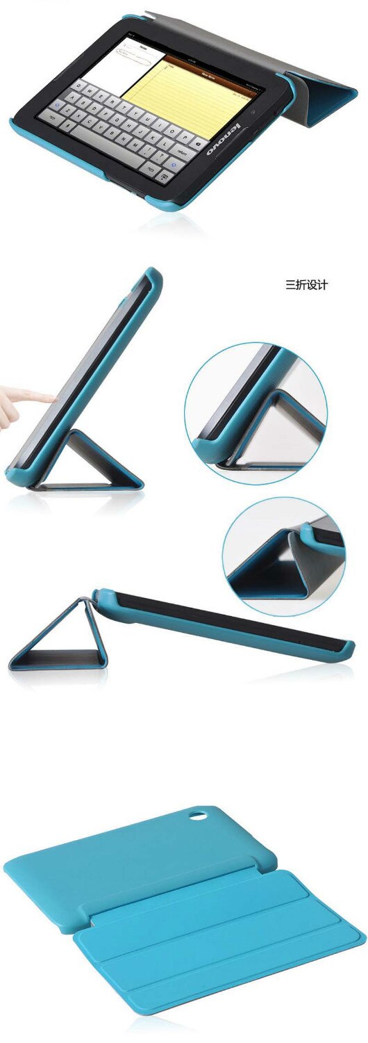 Slim 3-Folder Stand PU Leather Case Flip Business Book Funda Cover For Lenovo Tab A7-30 A3300 A3300-T A3300-HV 7 inch Tablet