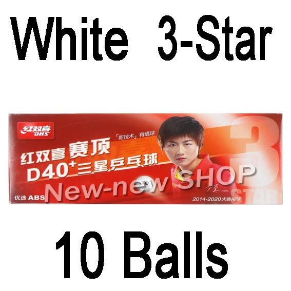 DHS 3-Stern D40 + Tischtennis Bälle (3 Sterne, neue Material 3-Stern Gesäumt Wird ABS Bälle) Kunststoff Poly Klingeln Pong Bälle: Weiß 10 Bälle